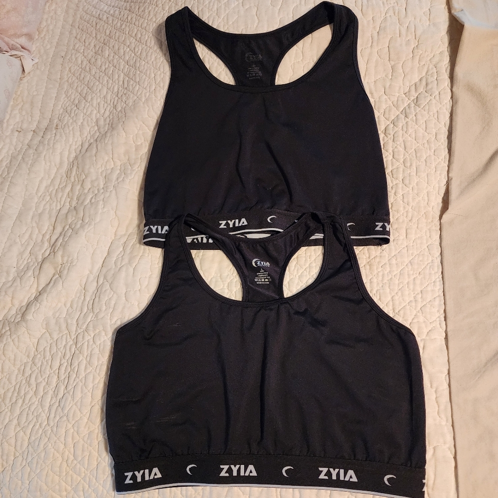 Zyia Black Comfort Racer Back Bras Size L